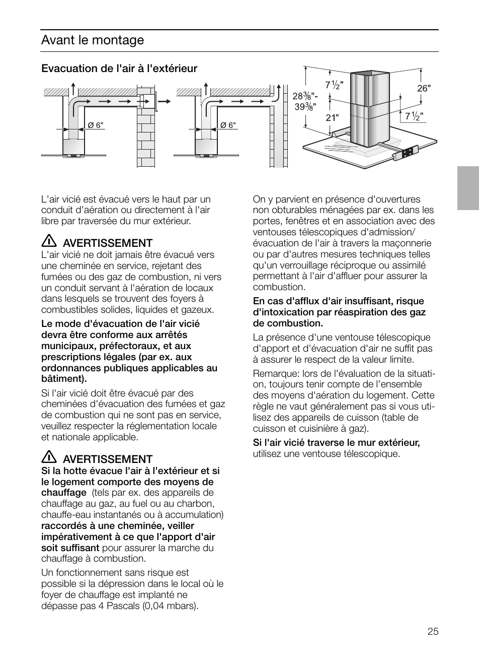 Avant le montage | Bosch DIE 165 R User Manual | Page 25 / 48