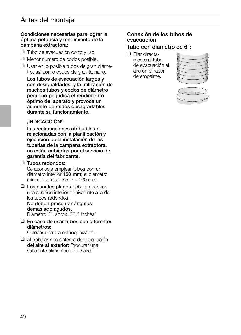 Antes del montaje | Bosch DIE 165 R User Manual | Page 40 / 48