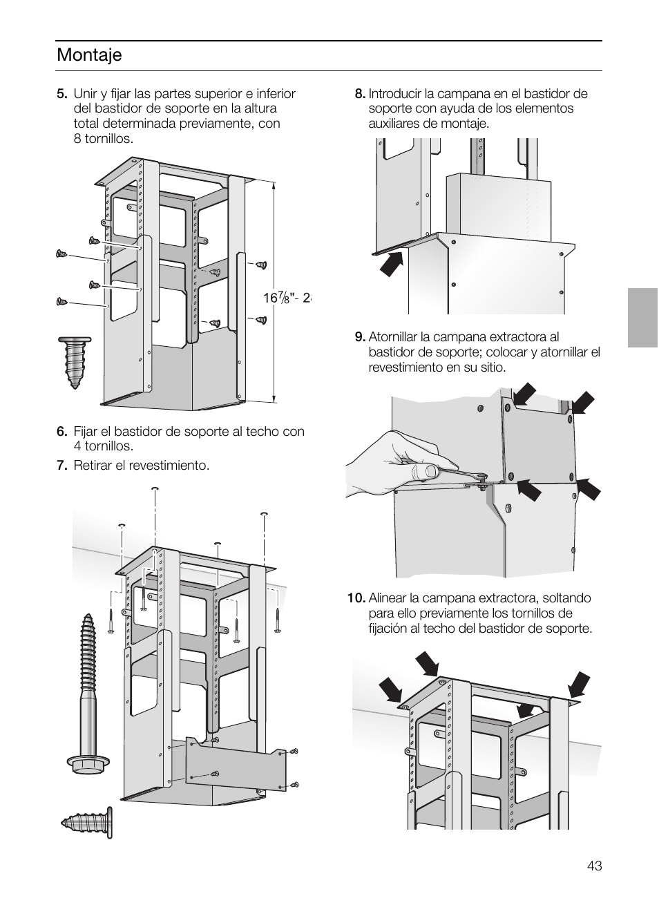 Montaje | Bosch DIE 165 R User Manual | Page 43 / 48