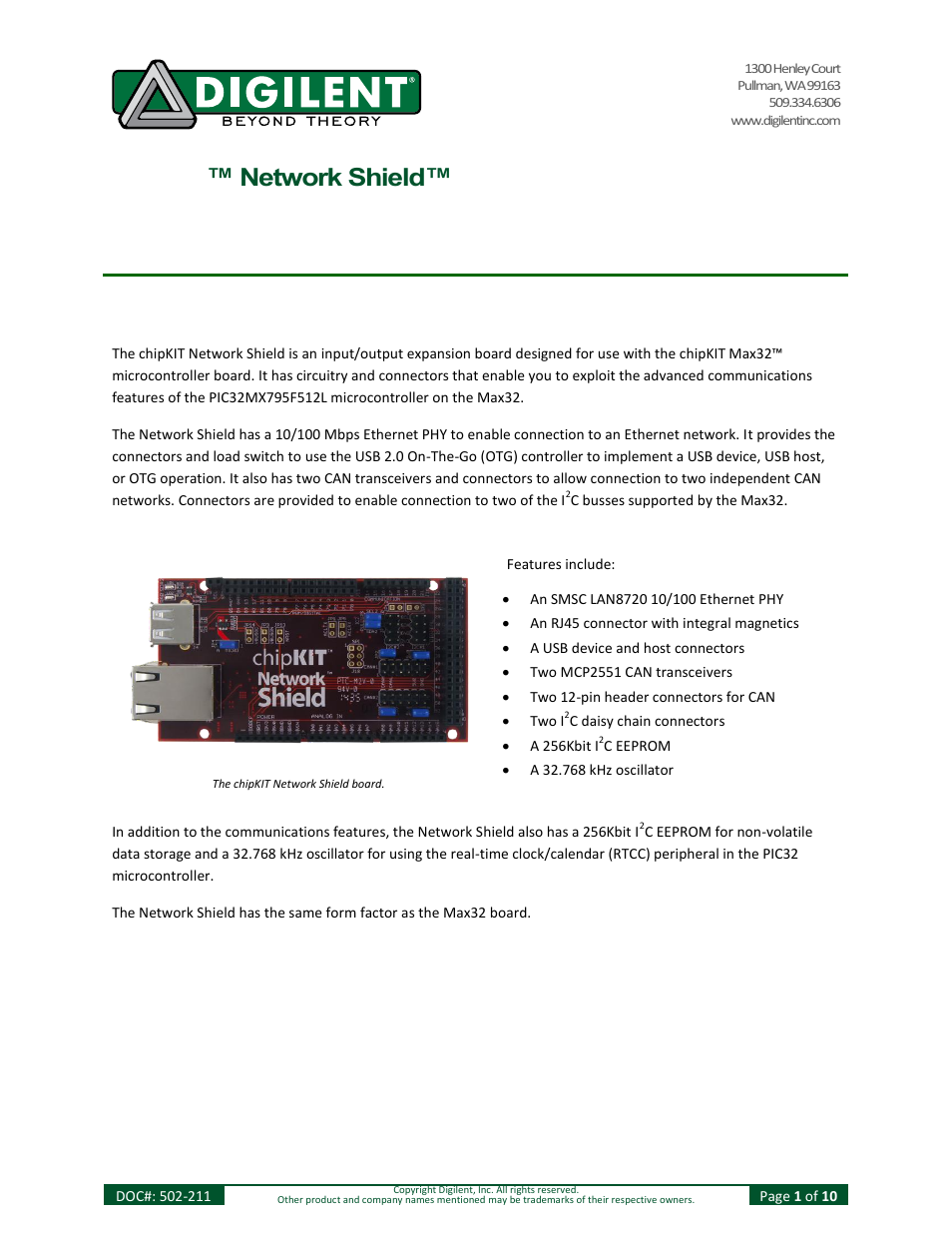 Digilent 410-211P-KIT User Manual | 10 pages