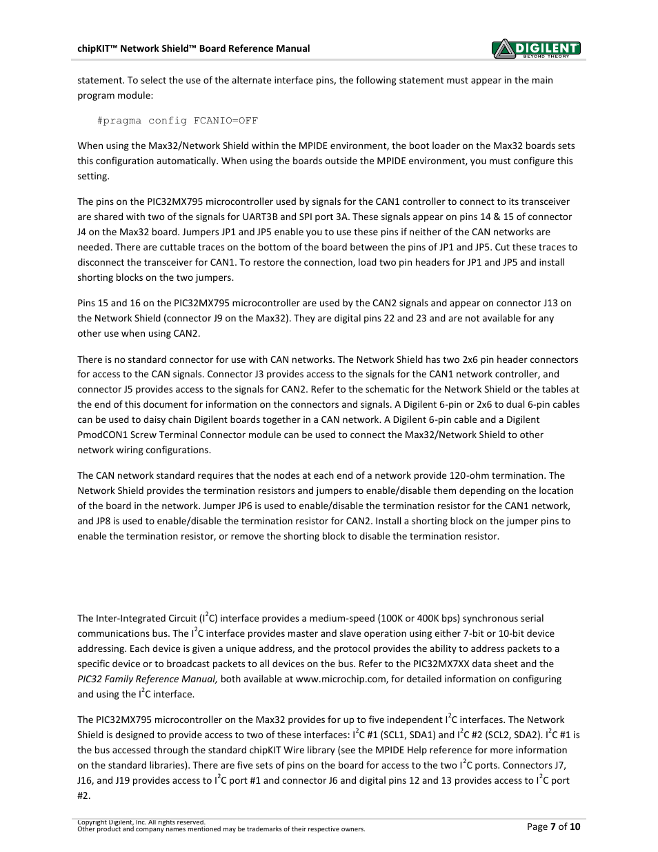 5 i2c busses and connectors | Digilent 410-211P-KIT User Manual | Page 7 / 10