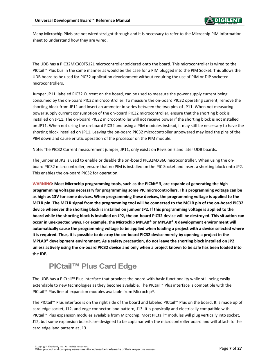 1 on-board pic32mx360, 4 pictail™ plus card edge expansion connectors, On-board pic32mx360 | Pictail™ plus card edge expansion connectors, 4pictail™ plus card edge expansion connectors | Digilent 6021-210-000P-KIT User Manual | Page 7 / 27