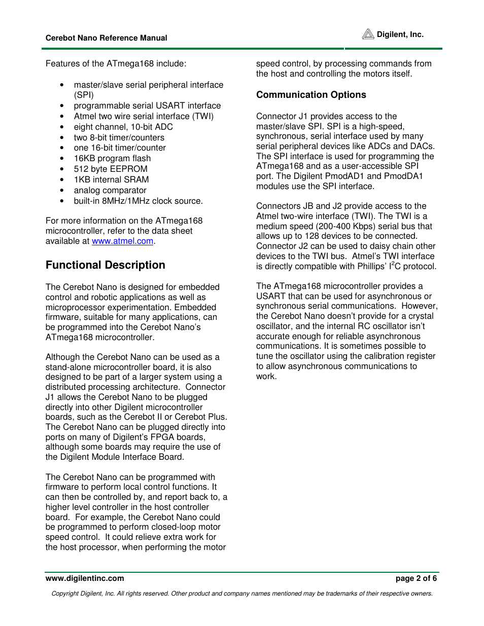 Functional description | Digilent 410-145P User Manual | Page 2 / 6