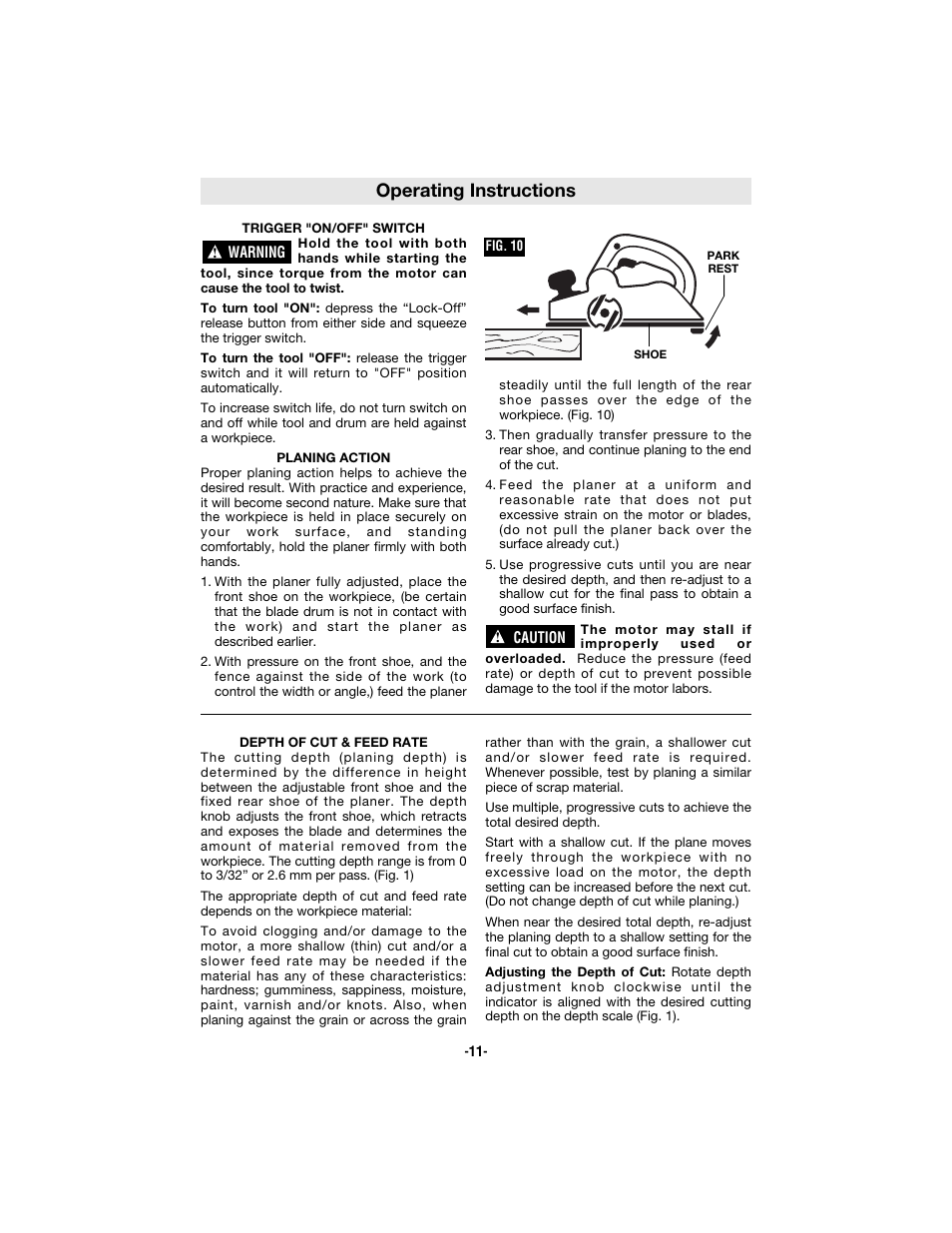 Operating instructions | Bosch 1594 User Manual | Page 11 / 44