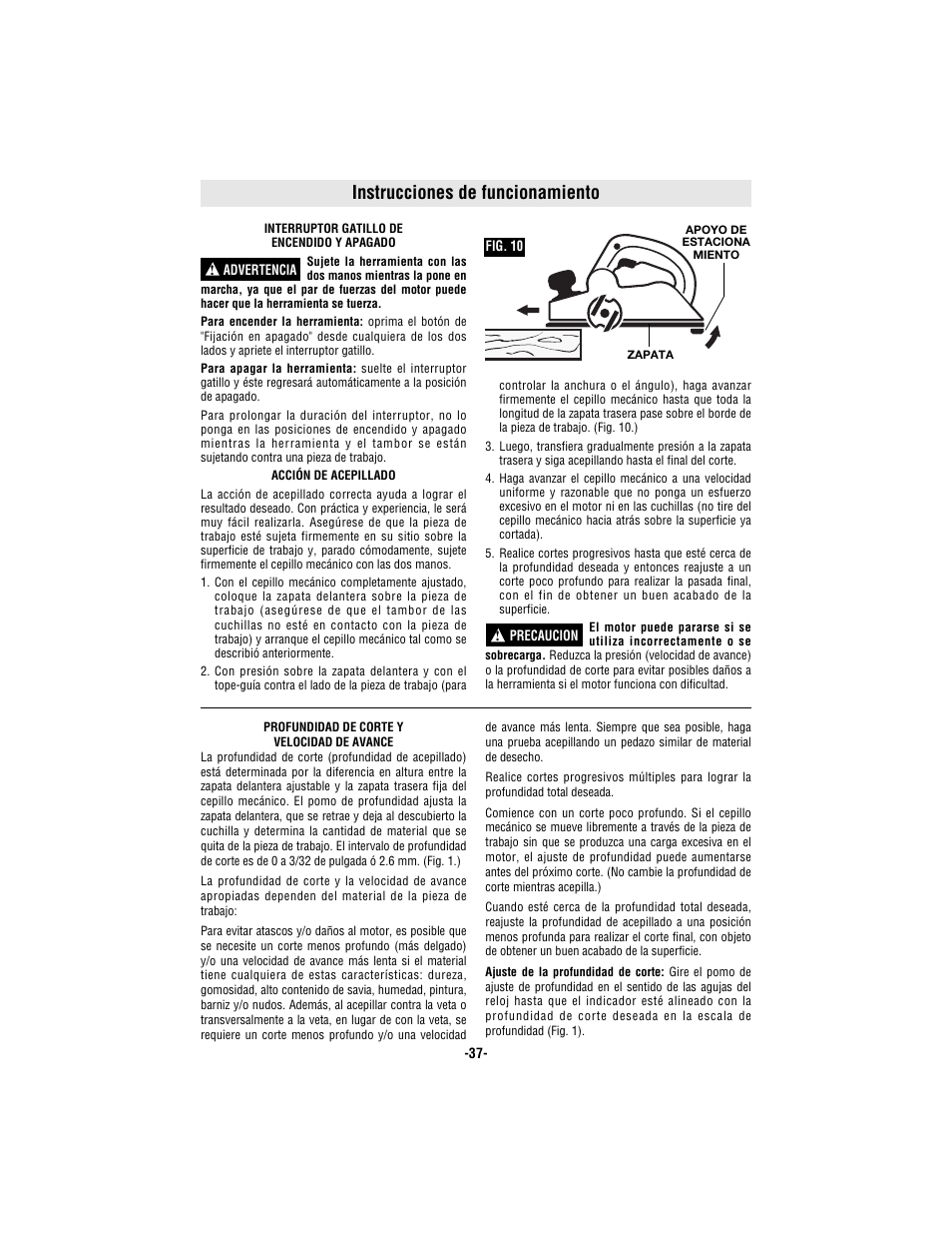 Instrucciones de funcionamiento | Bosch 1594 User Manual | Page 37 / 44