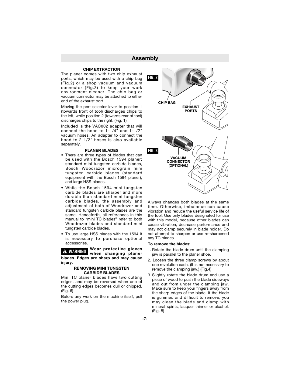 Assembly | Bosch 1594 User Manual | Page 7 / 44