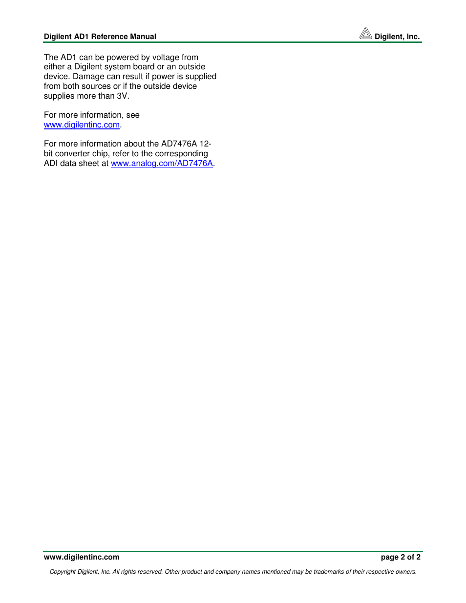 Digilent 410-064P-KIT User Manual | Page 2 / 2