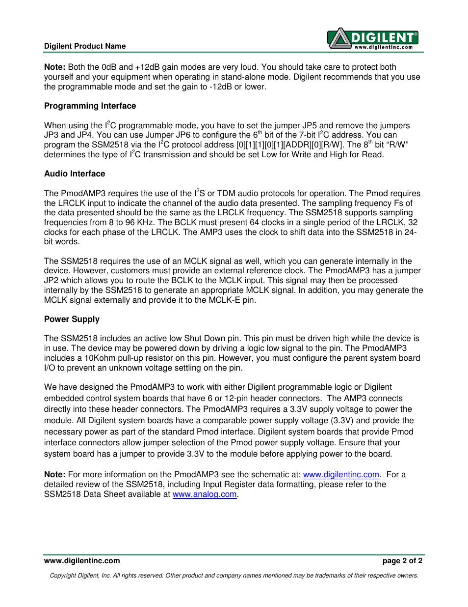 Digilent 410-270P-KIT User Manual | Page 2 / 2