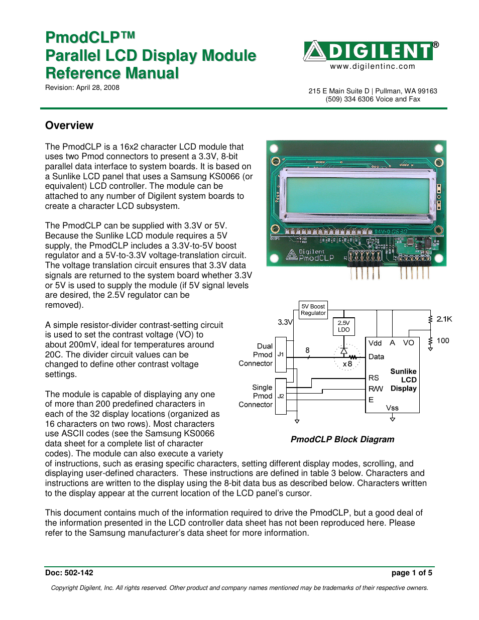 Digilent 410-142P User Manual | 5 pages