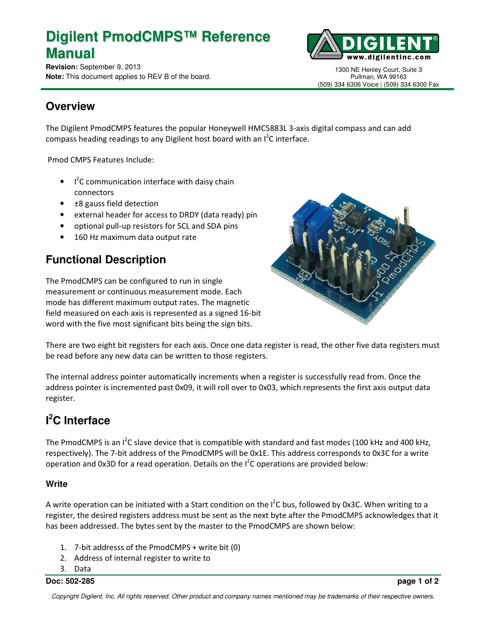 Digilent 410-285P User Manual | 2 pages