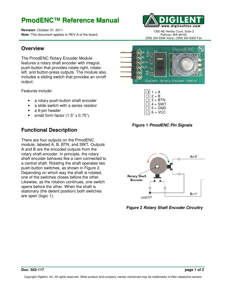 Digilent 410-117P User Manual | 2 pages