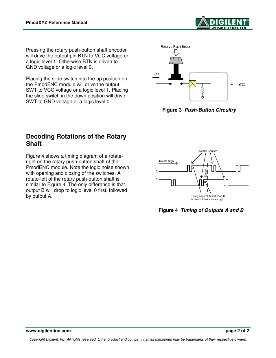 Decoding rotations of the rotary shaft | Digilent 410-117P User Manual | Page 2 / 2