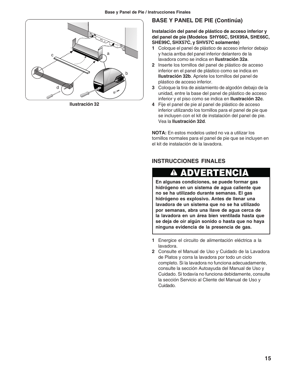 Advertencia | Bosch BOSCH diswacher User Manual | Page 49 / 52