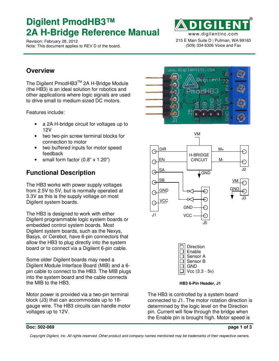 Digilent 410-069P User Manual | 3 pages