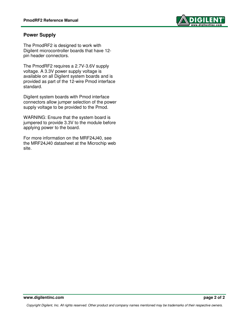 Digilent 410-201P-KIT User Manual | Page 2 / 2