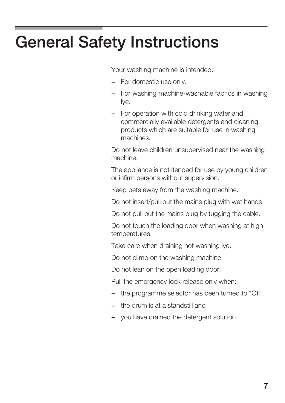 General safety instructions | Bosch WFR 3230 User Manual | Page 7 / 76