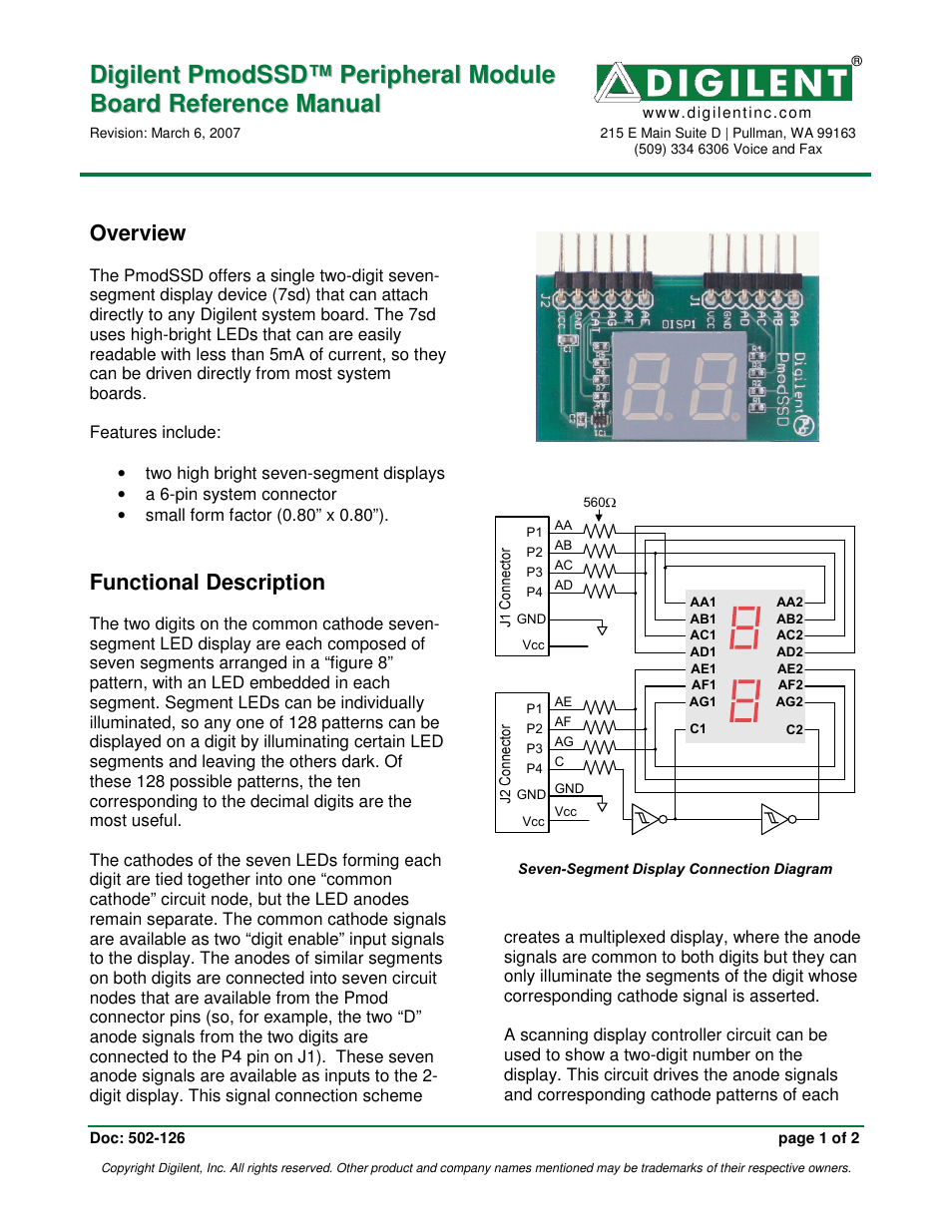 Digilent 410-126P User Manual | 2 pages