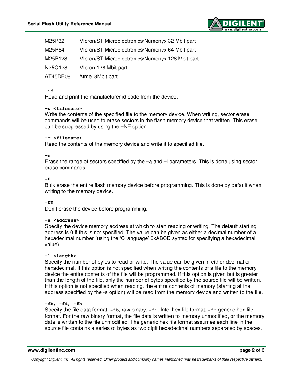 Digilent Serial Flash Utility User Manual | Page 2 / 3