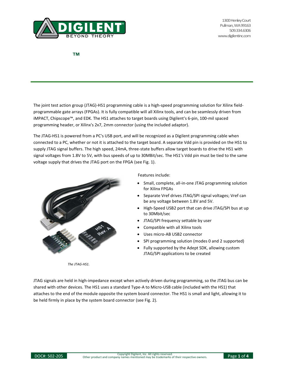 Digilent 410-205P-KIT User Manual | 4 pages