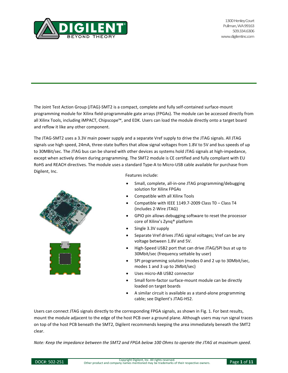 Digilent 210-251P-BOARD User Manual | 11 pages