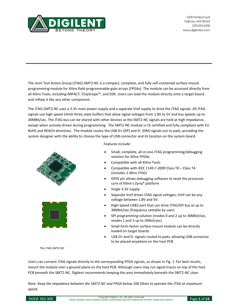 Digilent 410-308P User Manual | 14 pages