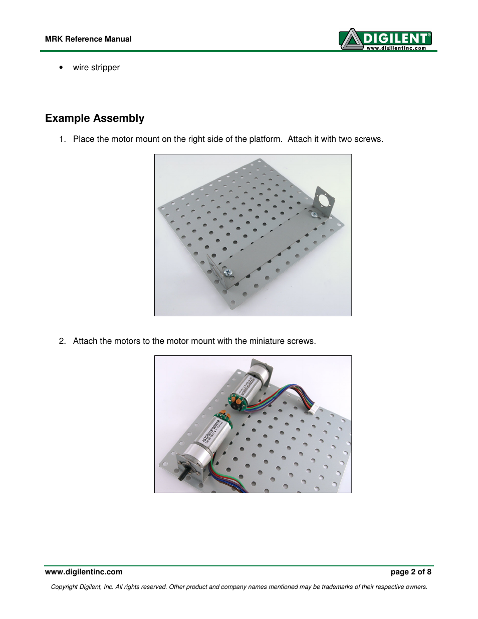 Example assembly | Digilent 240-048P-KIT User Manual | Page 2 / 8