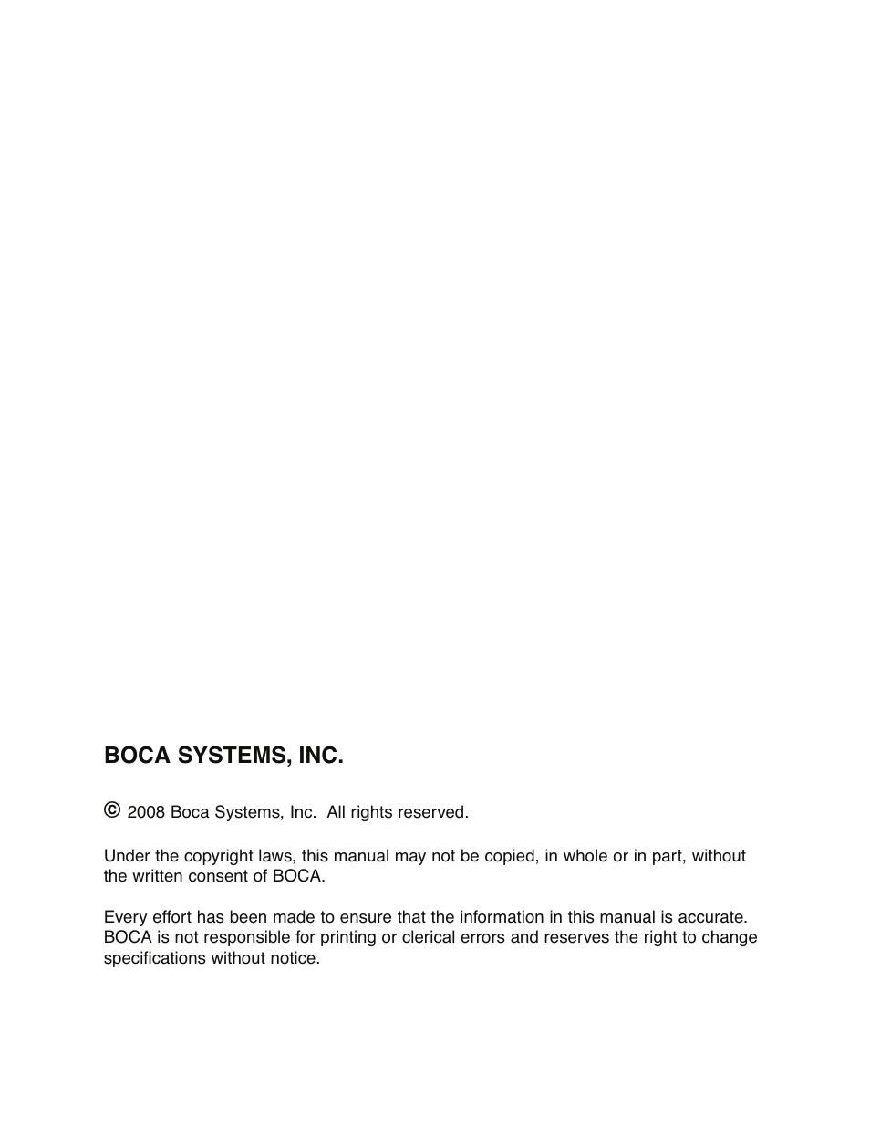 Boca systems, inc | Boca Research FSP 44 User Manual | Page 2 / 32