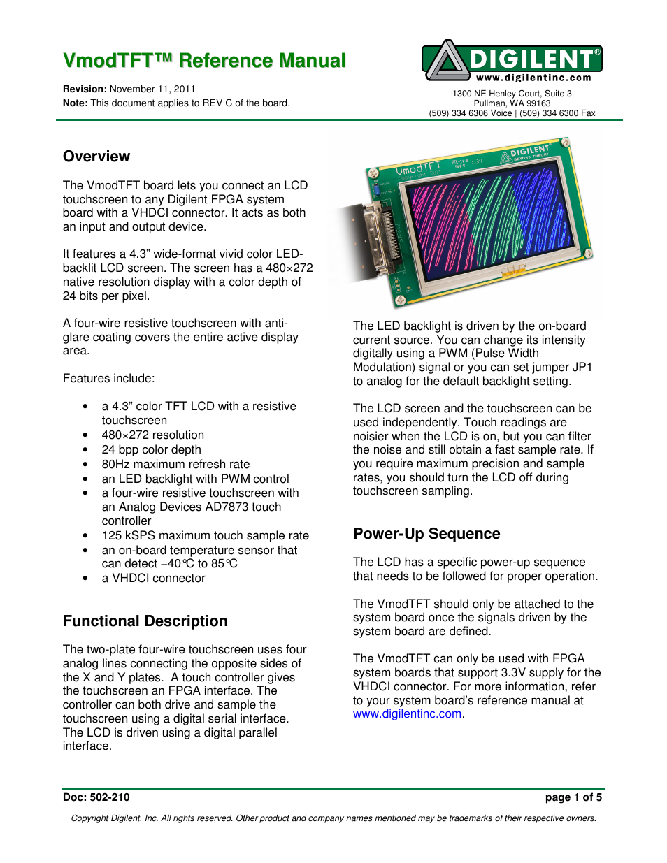 Digilent 210-210P-BOARD User Manual | 5 pages