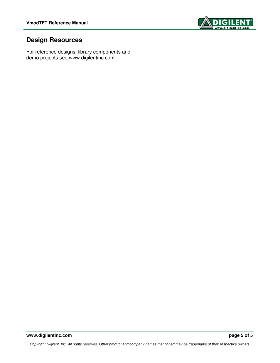 Design resources | Digilent 210-210P-BOARD User Manual | Page 5 / 5