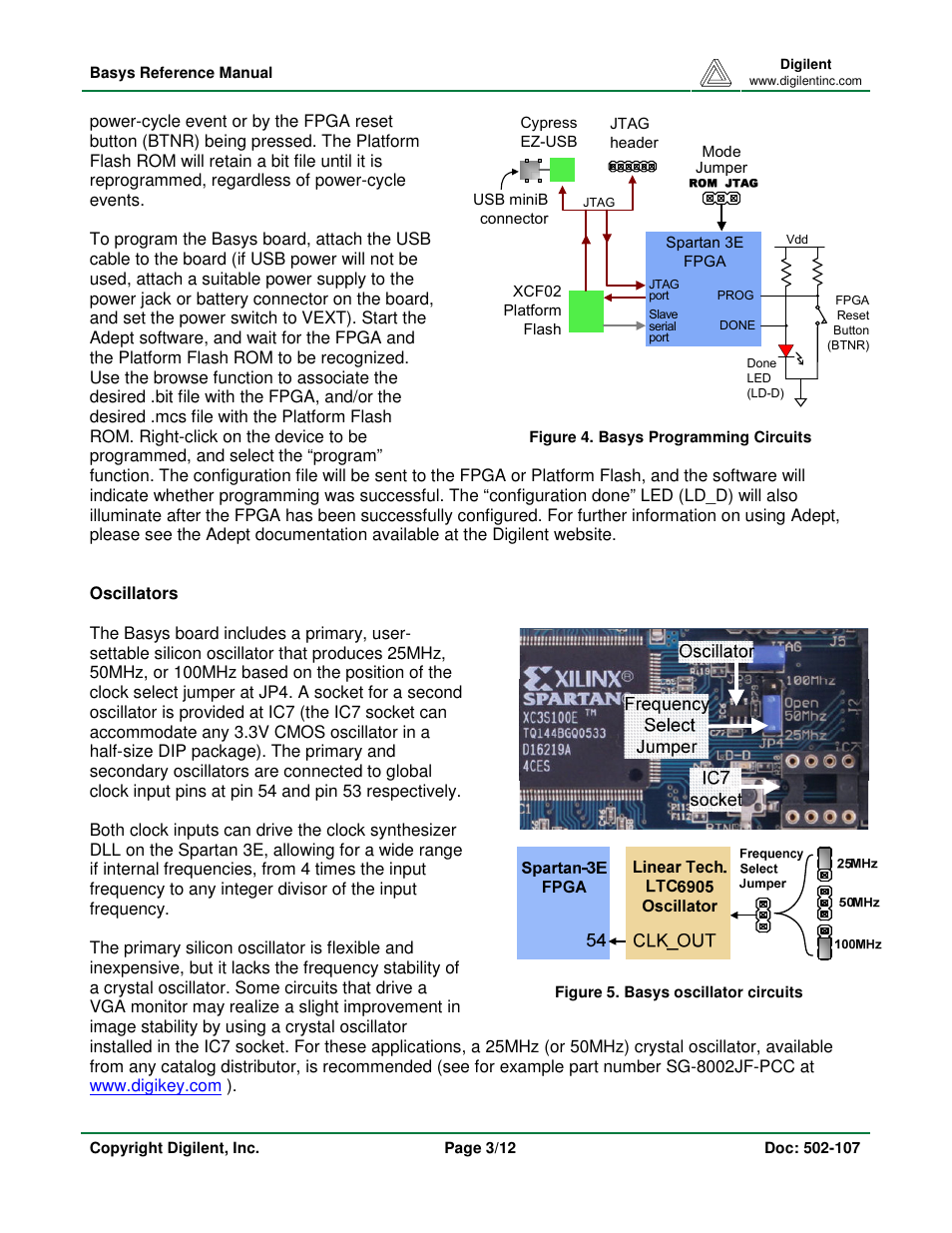 Digilent Basys Board Rev.E User Manual | Page 3 / 12