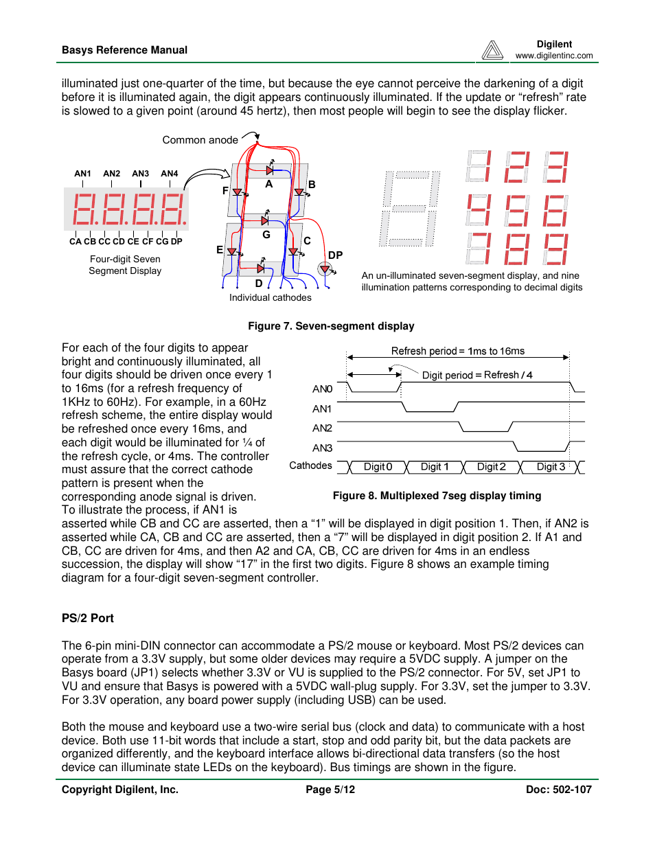 Digilent Basys Board Rev.E User Manual | Page 5 / 12