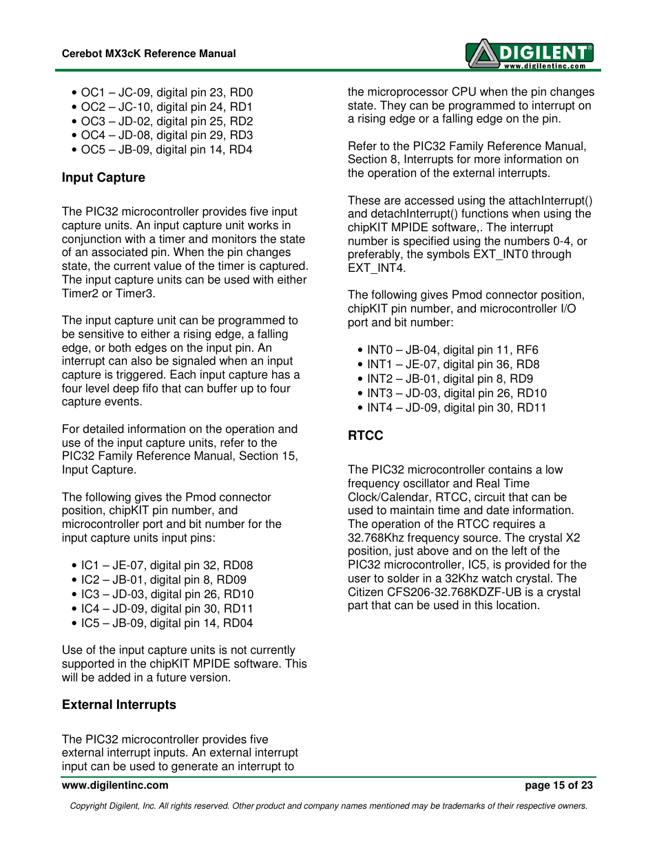 Digilent MX3cK User Manual | Page 15 / 23