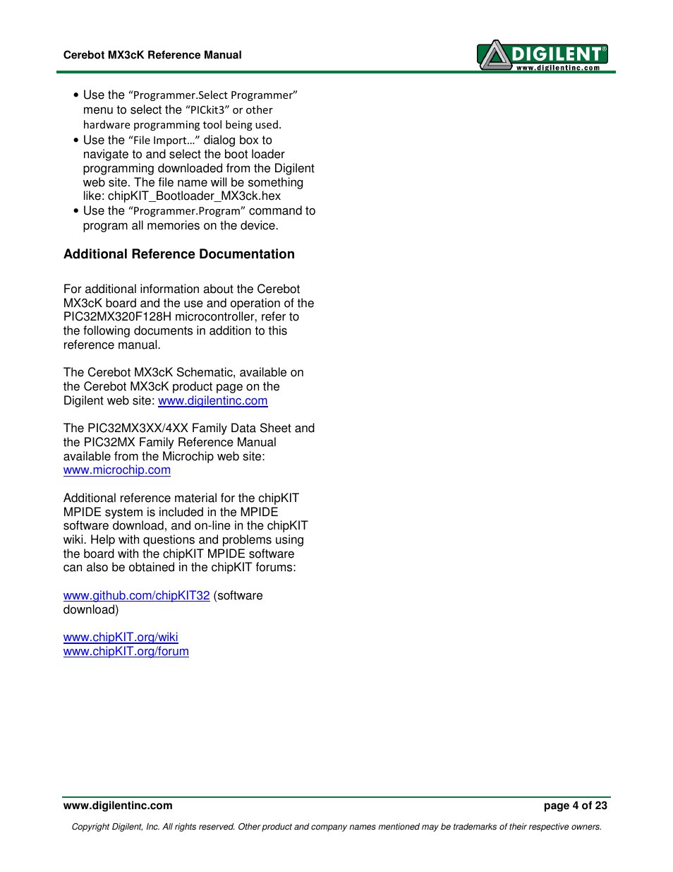 Digilent MX3cK User Manual | Page 4 / 23