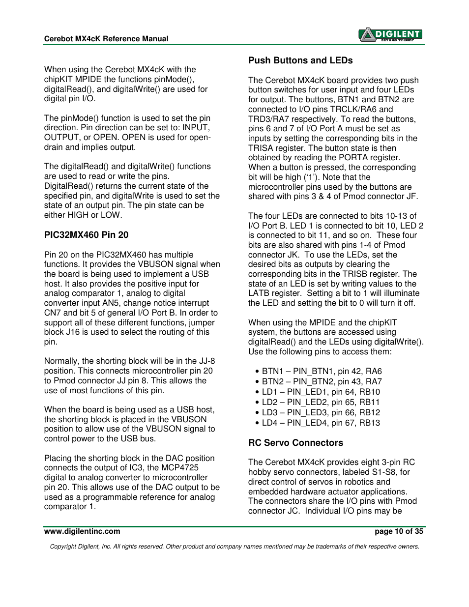 Digilent MX4cK User Manual | Page 10 / 35