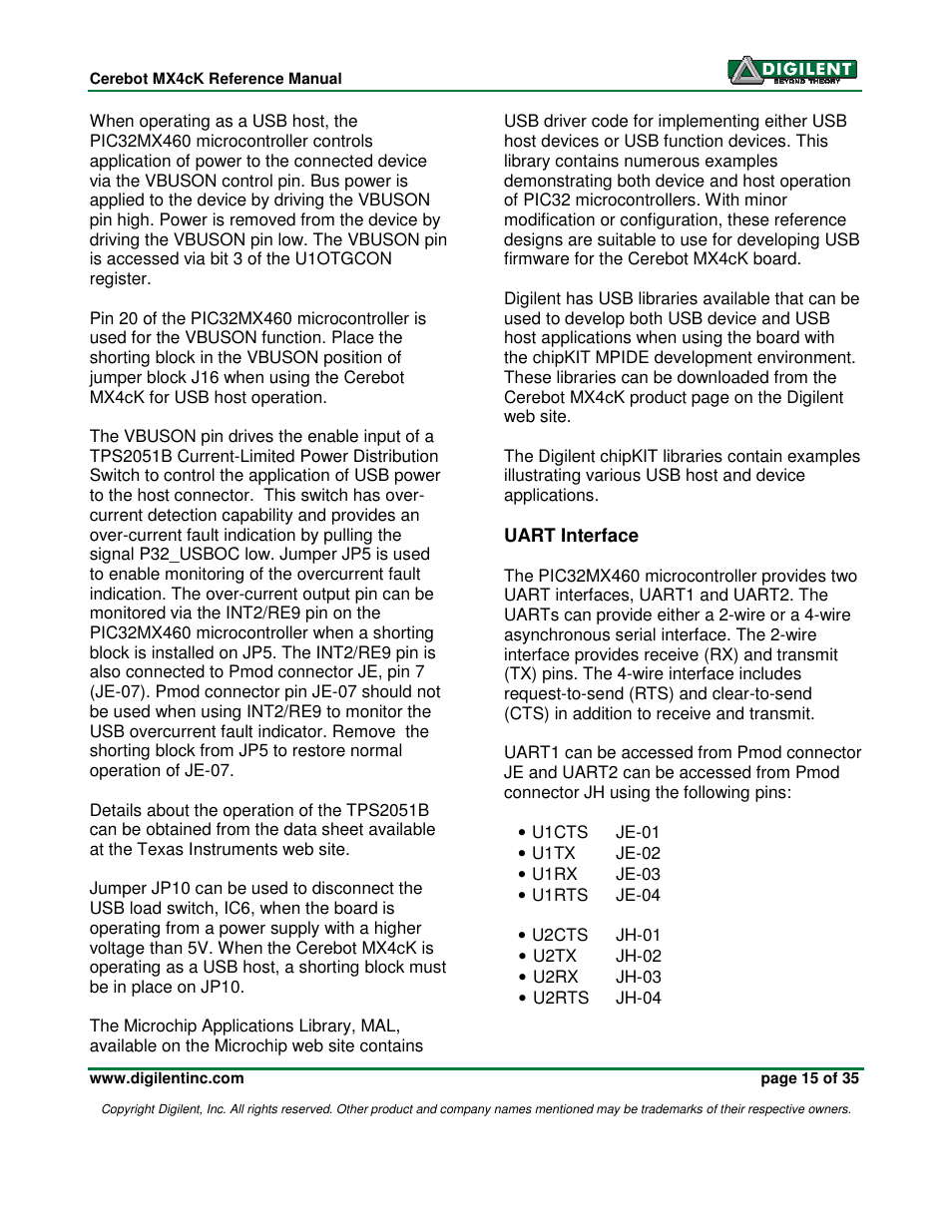 Digilent MX4cK User Manual | Page 15 / 35