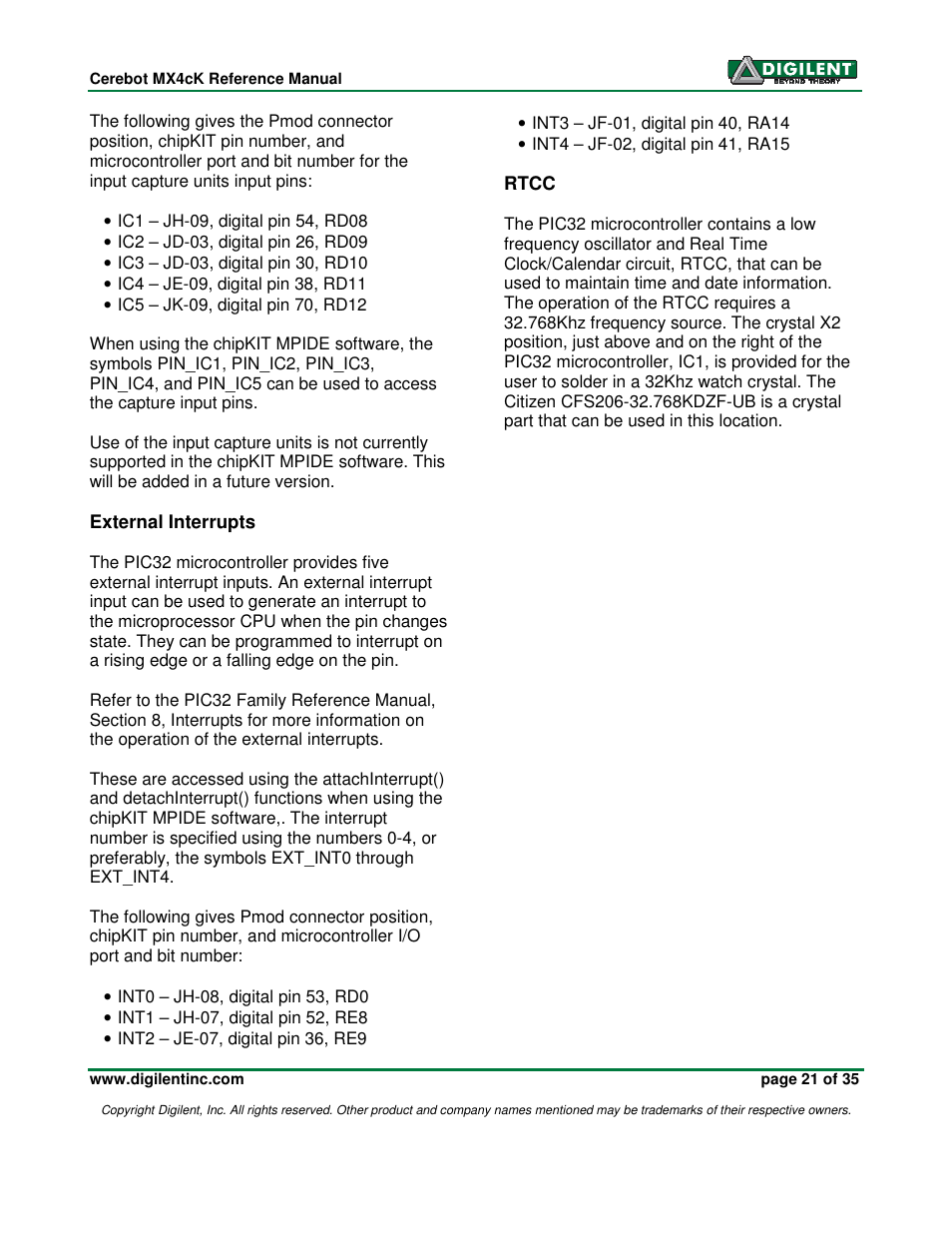 Digilent MX4cK User Manual | Page 21 / 35