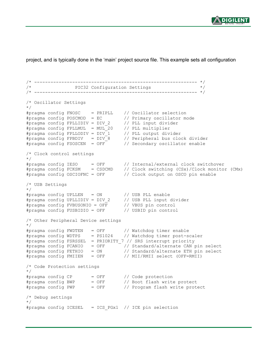 Appendix b: example of configuration values | Digilent MX7cK User Manual | Page 25 / 36