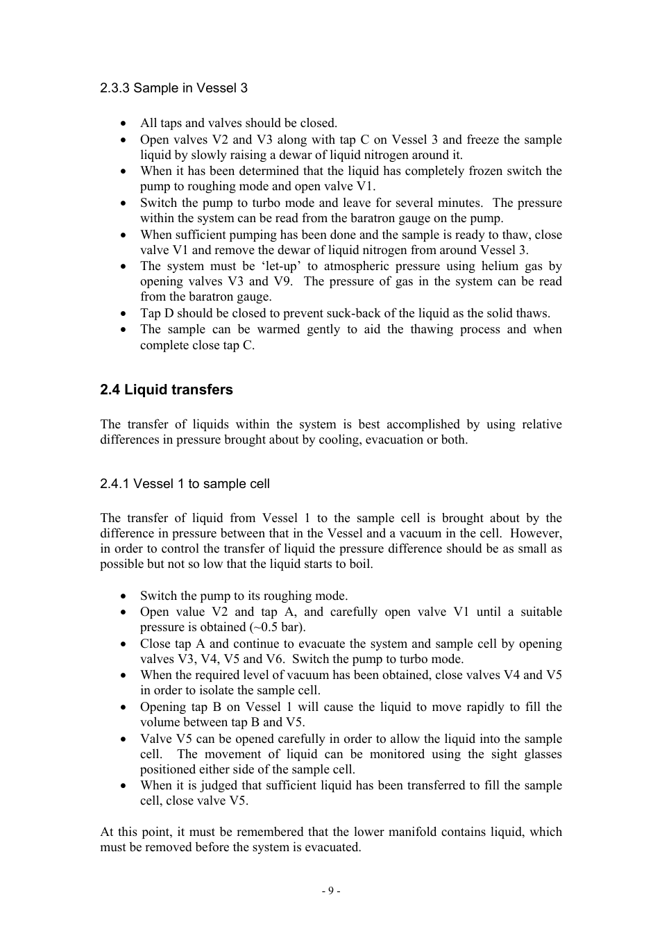 3 sample in vessel 3, 4 liquid transfers, 1 vessel 1 to sample cell | Boca Research Muon Liquid Handling System None User Manual | Page 9 / 14