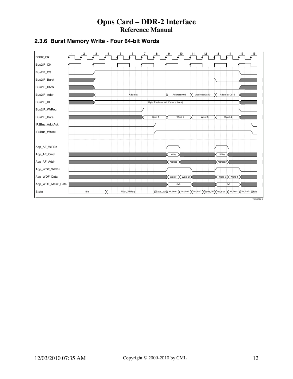 Opus card – ddr-2 interface, Reference manual | Digilent DDR-2 Opus Card User Manual | Page 12 / 22
