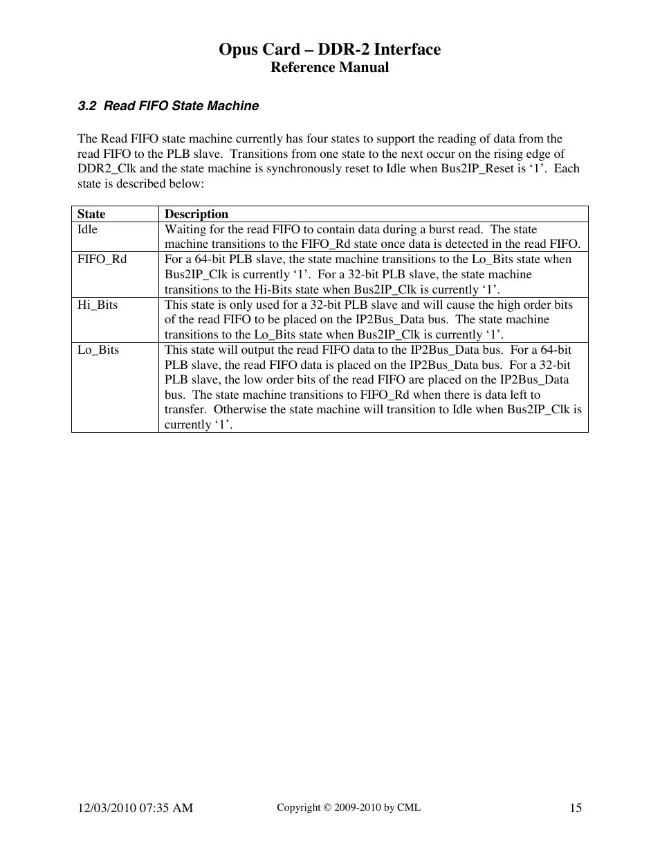 Opus card – ddr-2 interface | Digilent DDR-2 Opus Card User Manual | Page 15 / 22