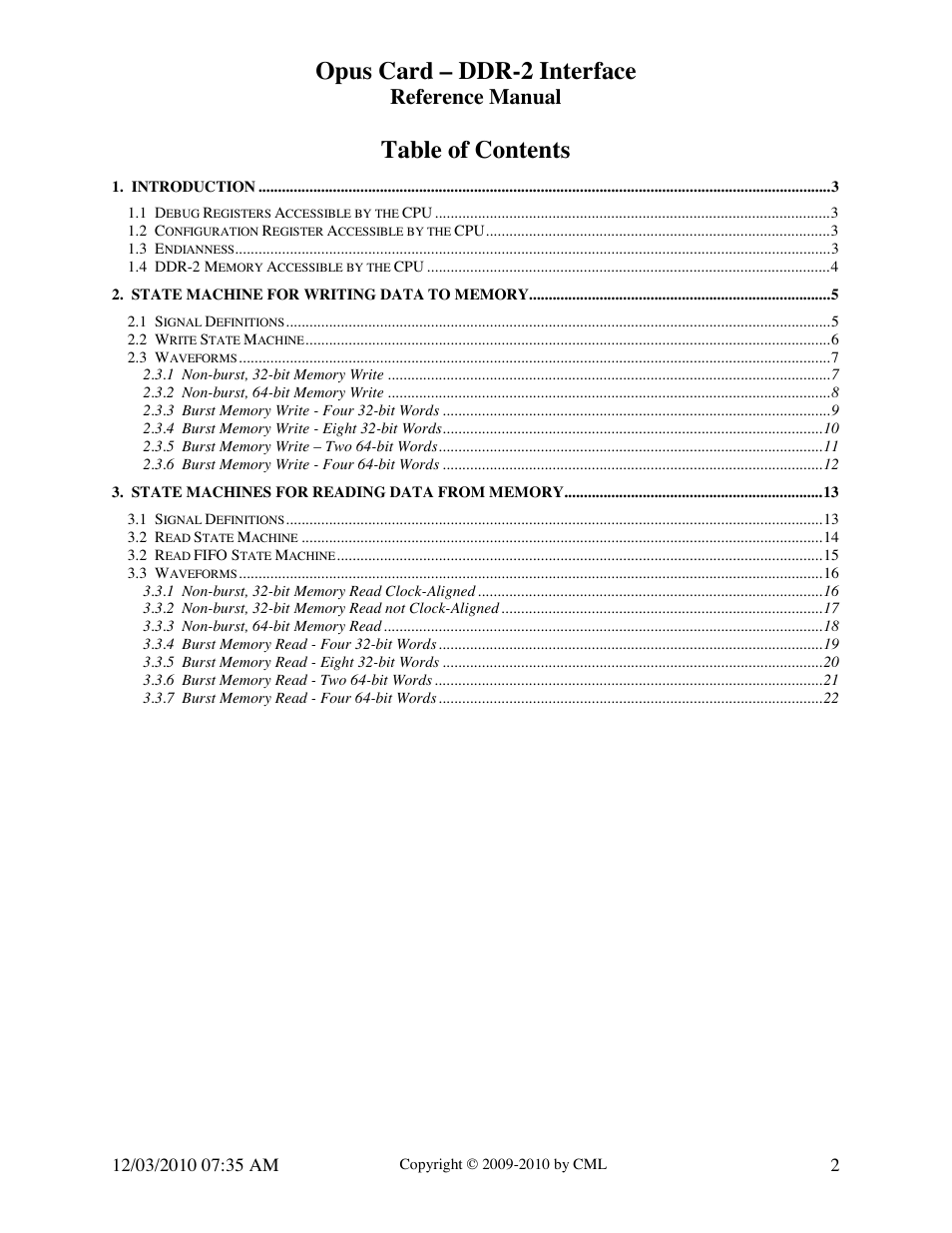 Digilent DDR-2 Opus Card User Manual | Page 2 / 22