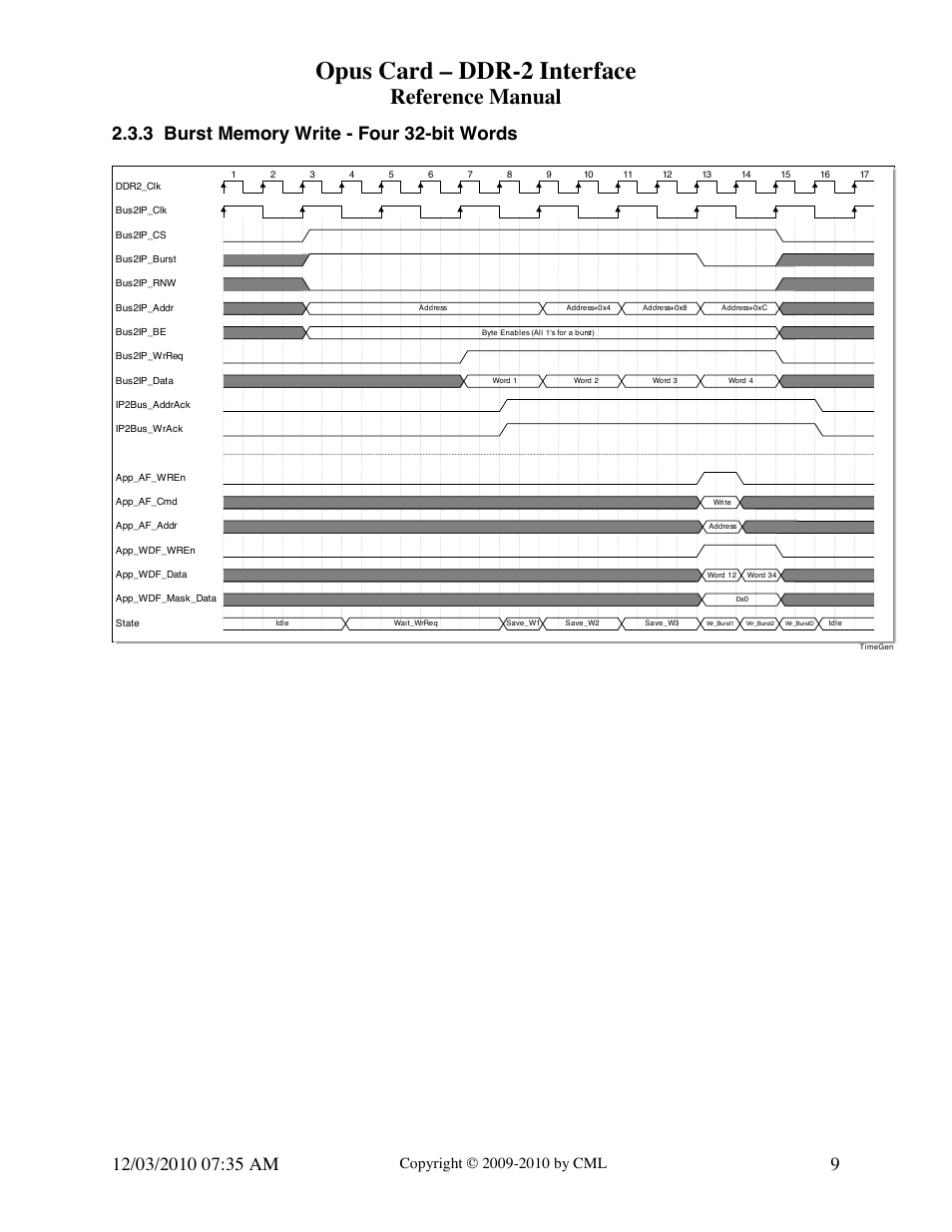 Opus card – ddr-2 interface, Reference manual | Digilent DDR-2 Opus Card User Manual | Page 9 / 22