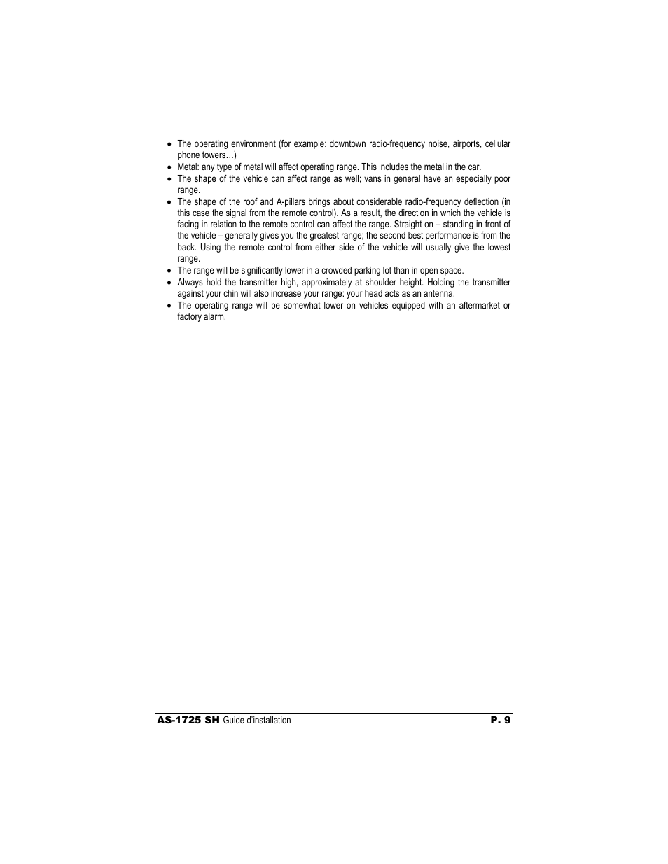 Autostart AS-1725 SH User Manual | Page 9 / 9