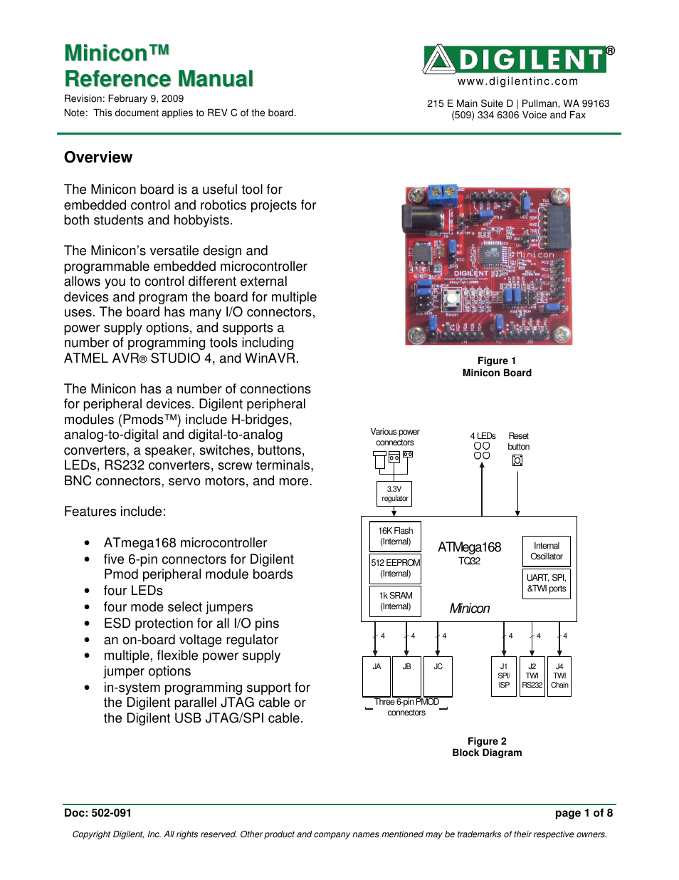 Digilent Minicon User Manual | 8 pages