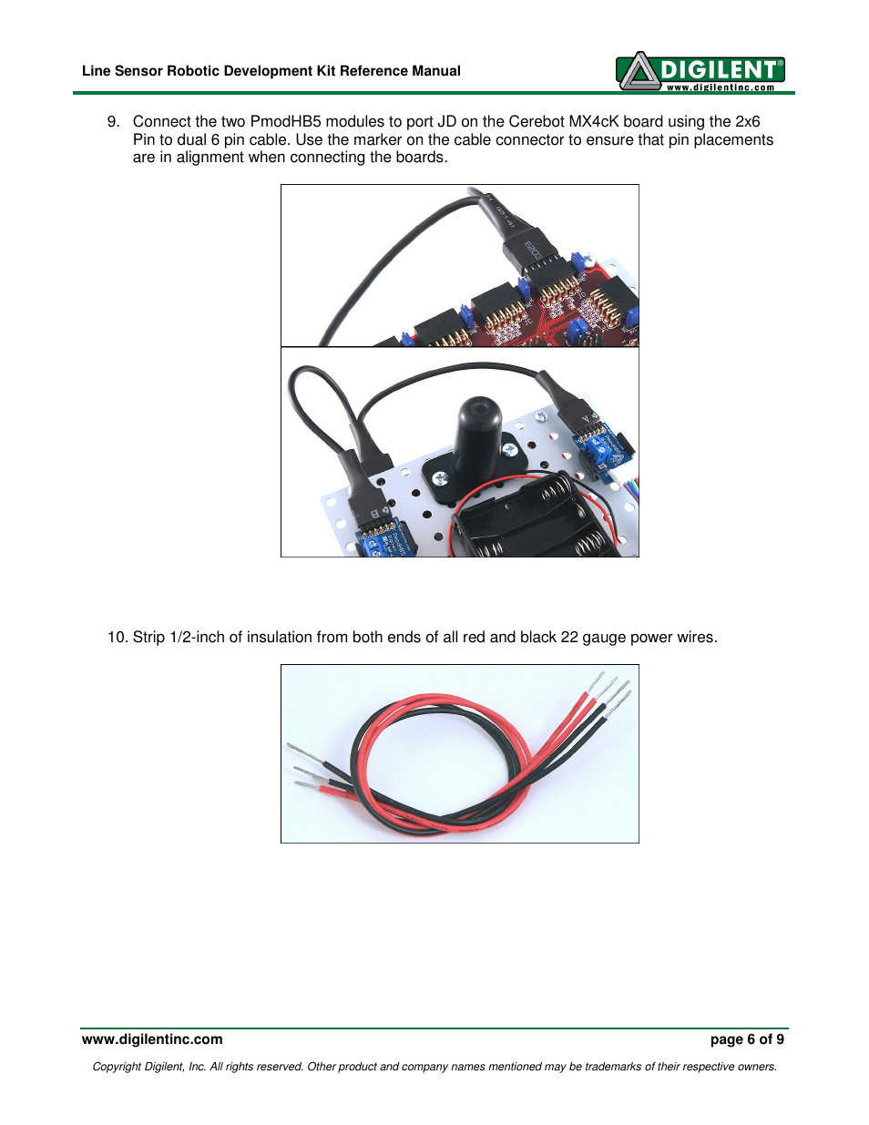 Digilent Robotic Development Kit User Manual | Page 6 / 9