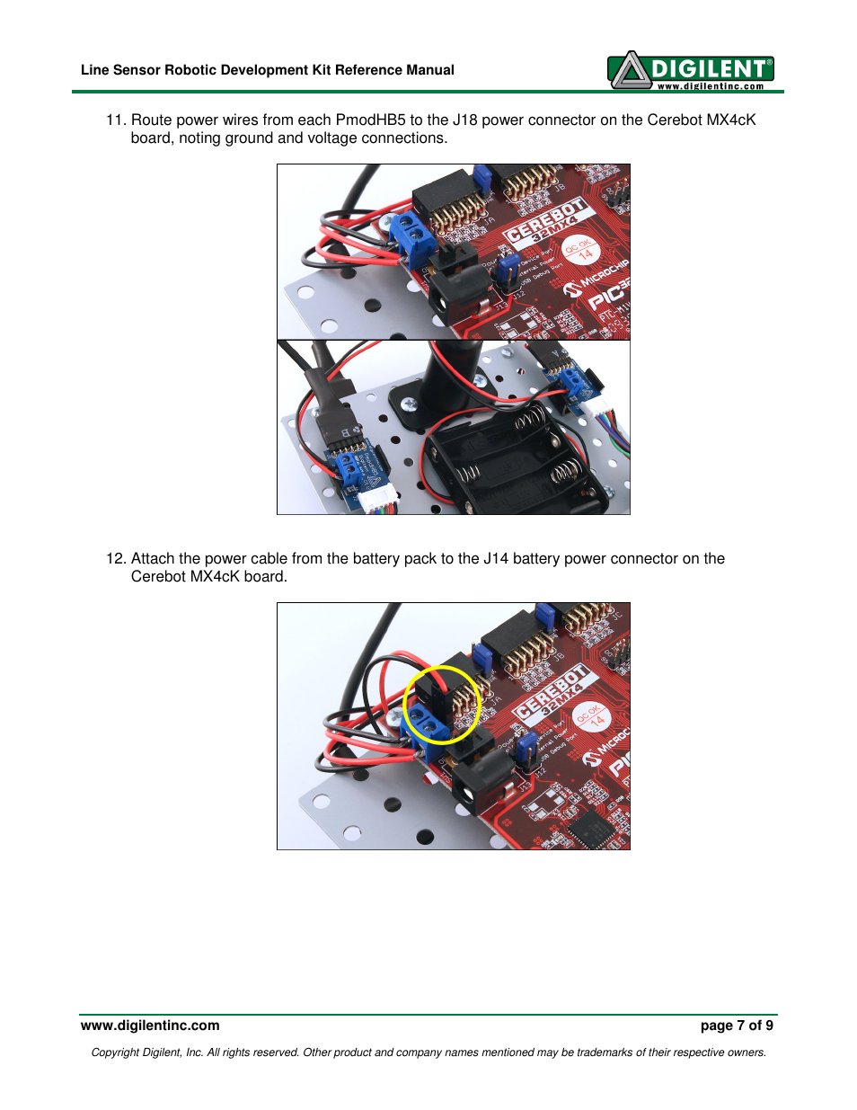 Digilent Robotic Development Kit User Manual | Page 7 / 9