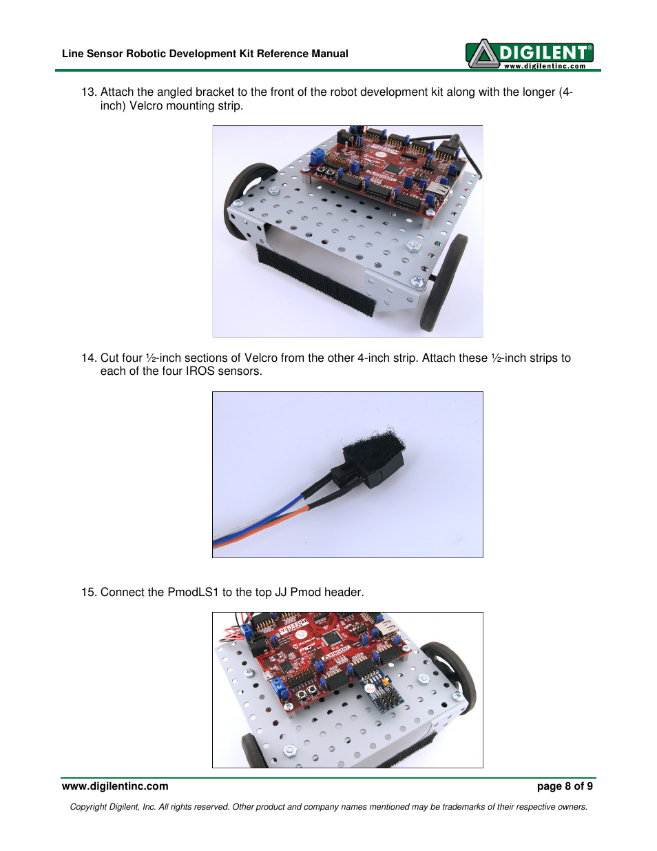 Digilent Robotic Development Kit User Manual | Page 8 / 9