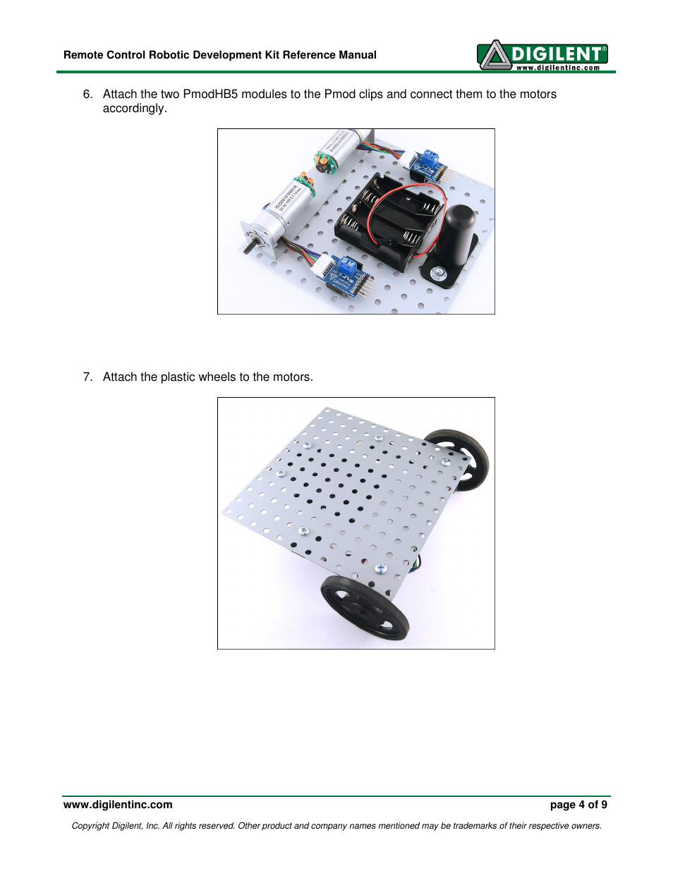 Digilent Robotic Development Kit - Remote User Manual | Page 4 / 9