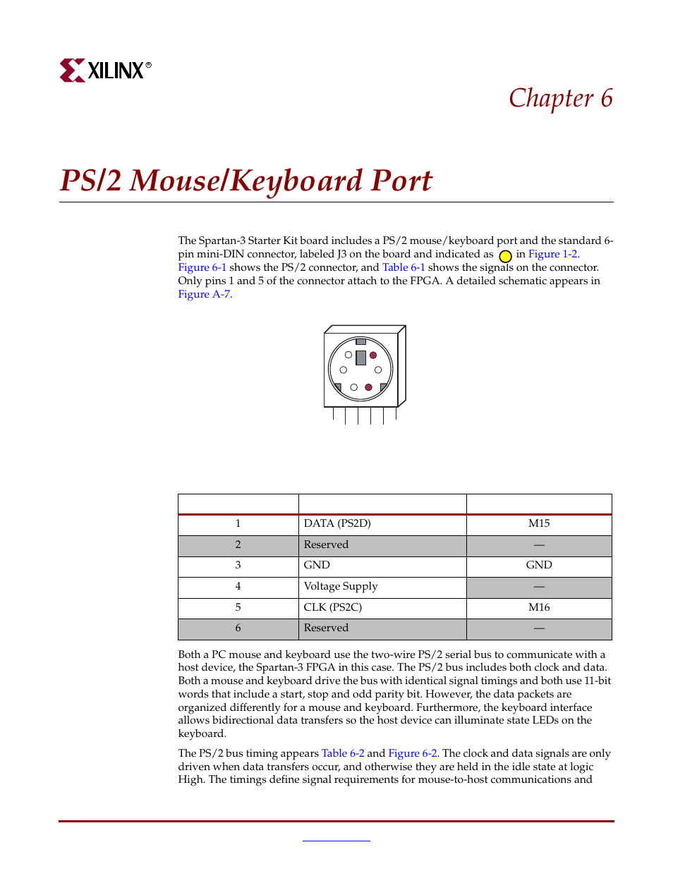 Ps/2 mouse/keyboard port, Chapter 6: ps/2 mouse/keyboard port, Chapter 6, “ps/2 mouse/keyboard port | Chapter 6 | Digilent 410-044-10P-KIT User Manual | Page 27 / 64