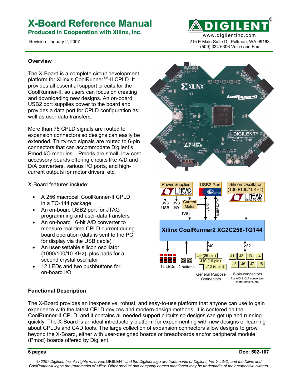 Digilent X-Board User Manual | 6 pages